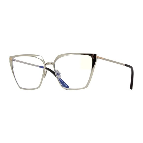 NEW TOM FORD FT5945-B/S 016 EYEGLASSES TF5945-B 016 SILVER WOMEN CAT EYE EYEWEAR - Picture 1 of 3